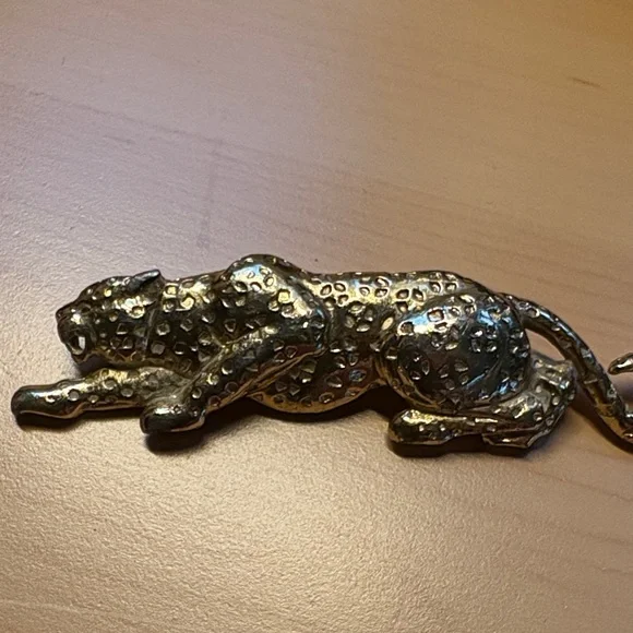 Vintage JJ Malone Gold Leopard Brooch 1980's - Picture 5 of 5